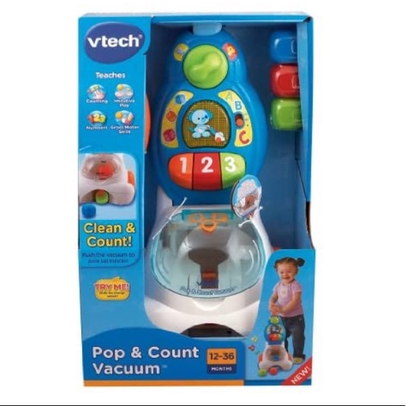 V Tech Pop & Count Vacuum Toy - Picture 2 of 11